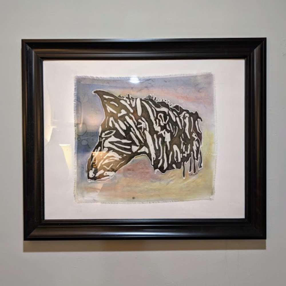 #2 Handpainted Silk Batik Zebra